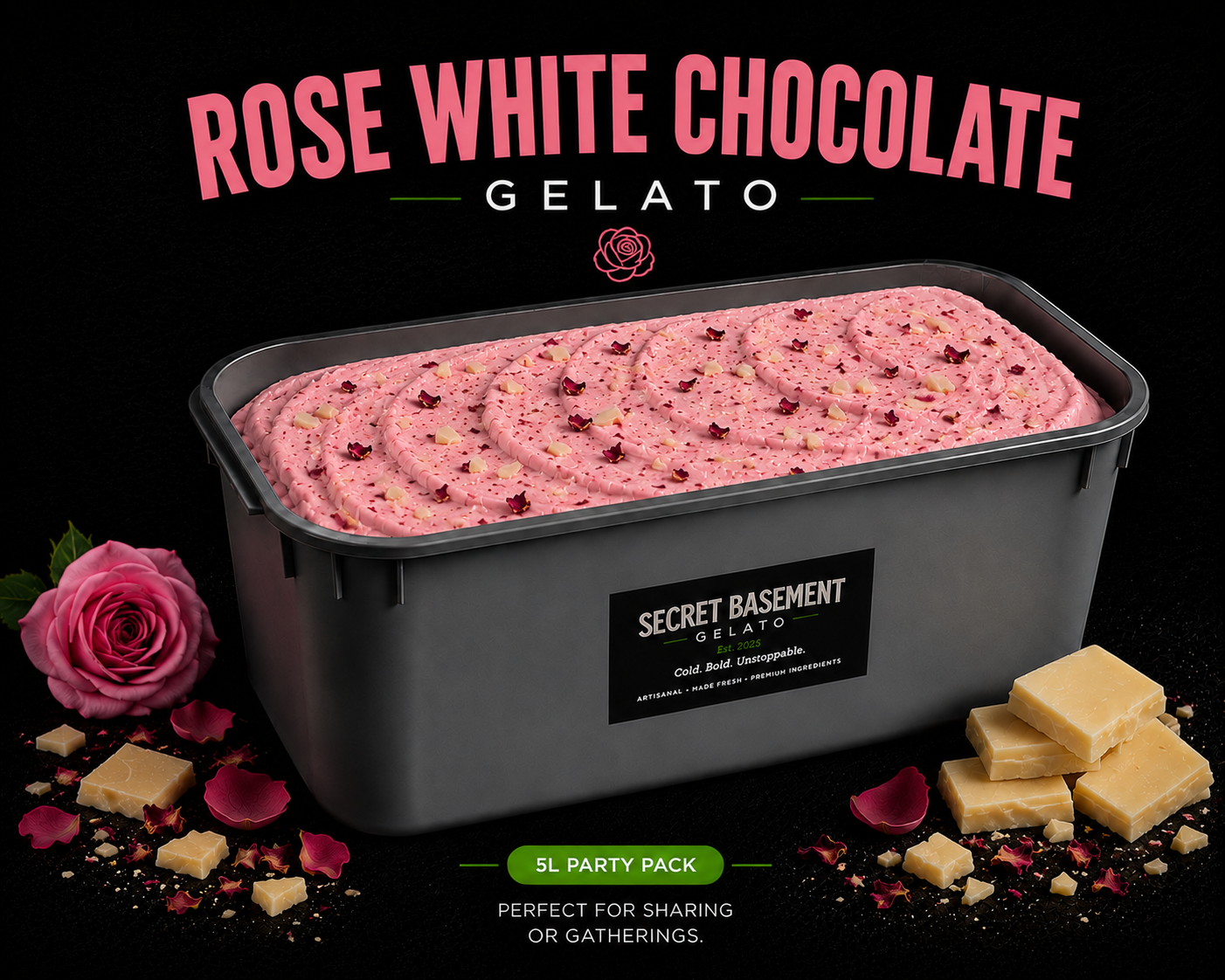 Rose White Chocolate Gelato