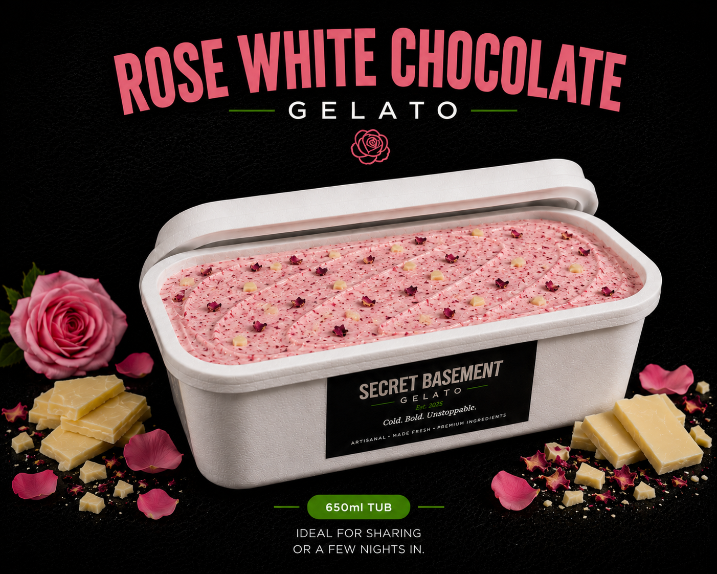 Rose White Chocolate Gelato