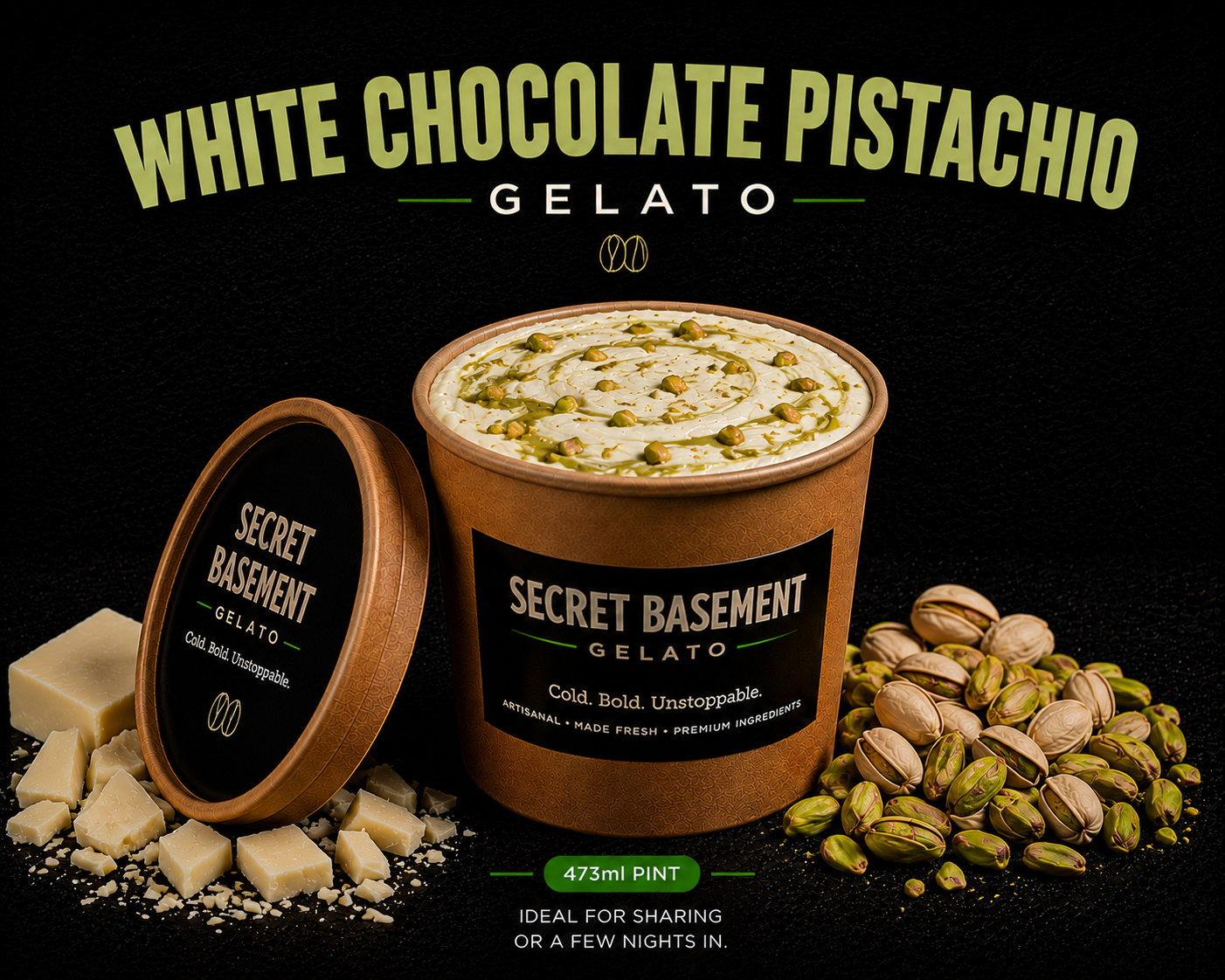 White Chocolate Pistachio Gelato