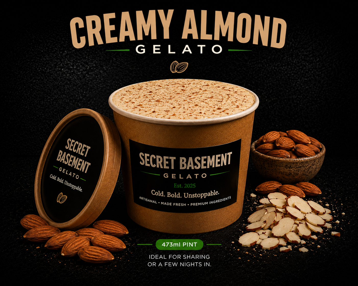 Creamy Almond Gelato