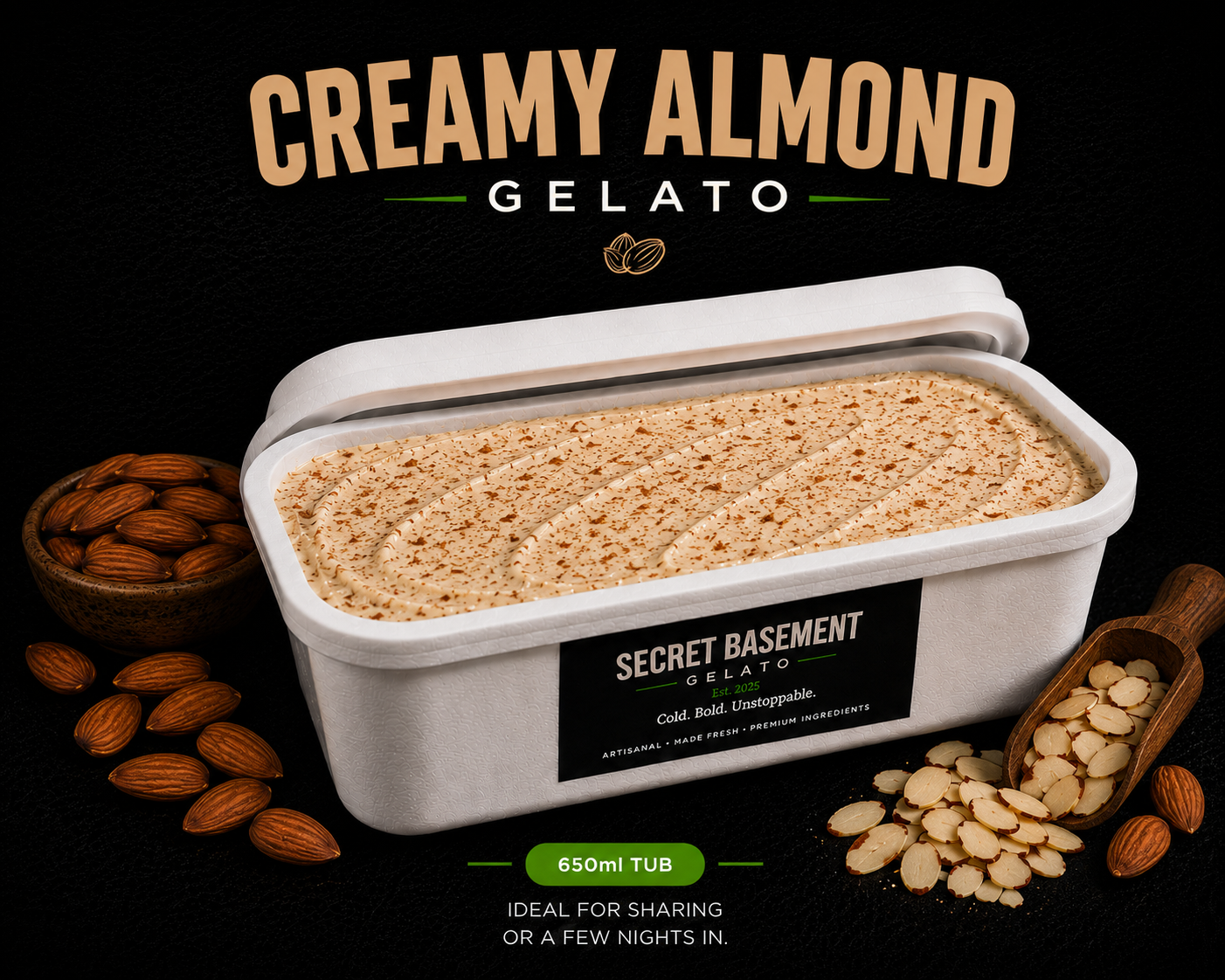 Creamy Almond Gelato