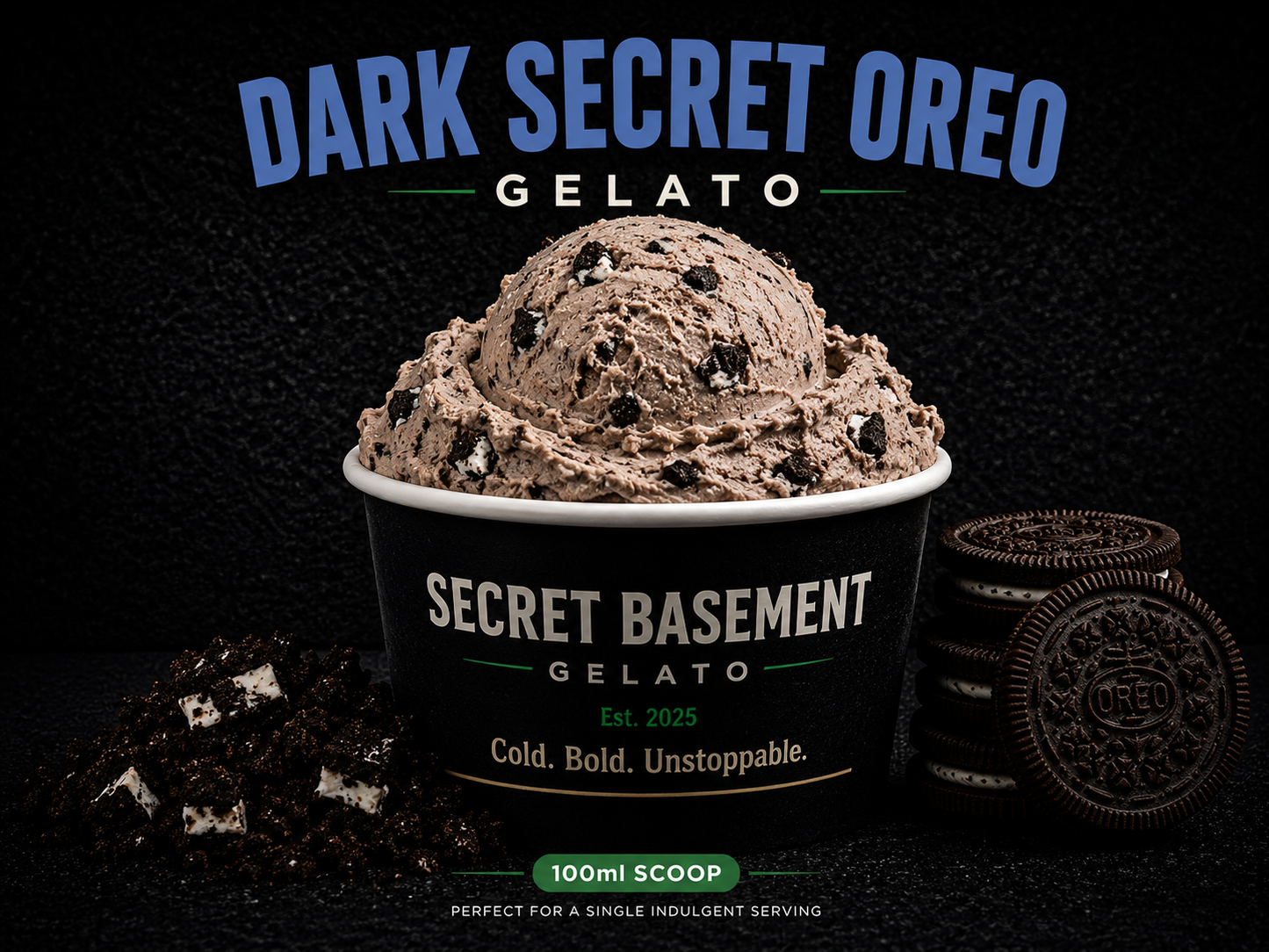 Dark Secret Oreo Gelato