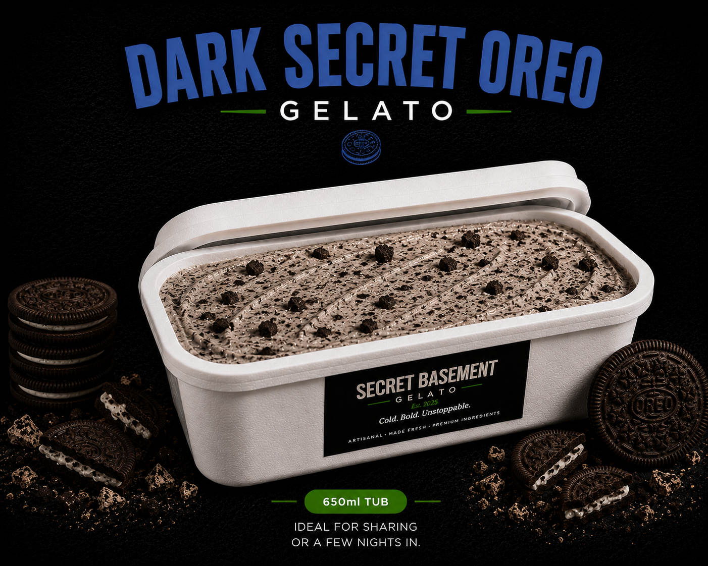 Dark Secret Oreo Gelato