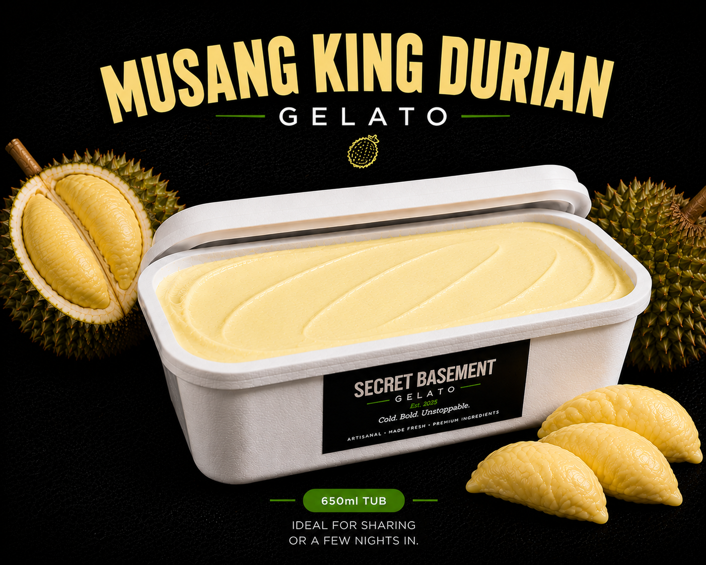 Musang King Durian Gelato