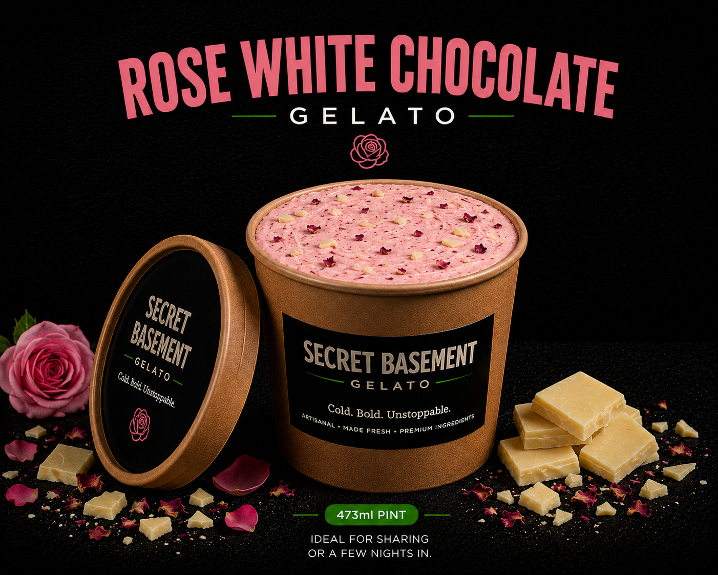 Rose White Chocolate Gelato