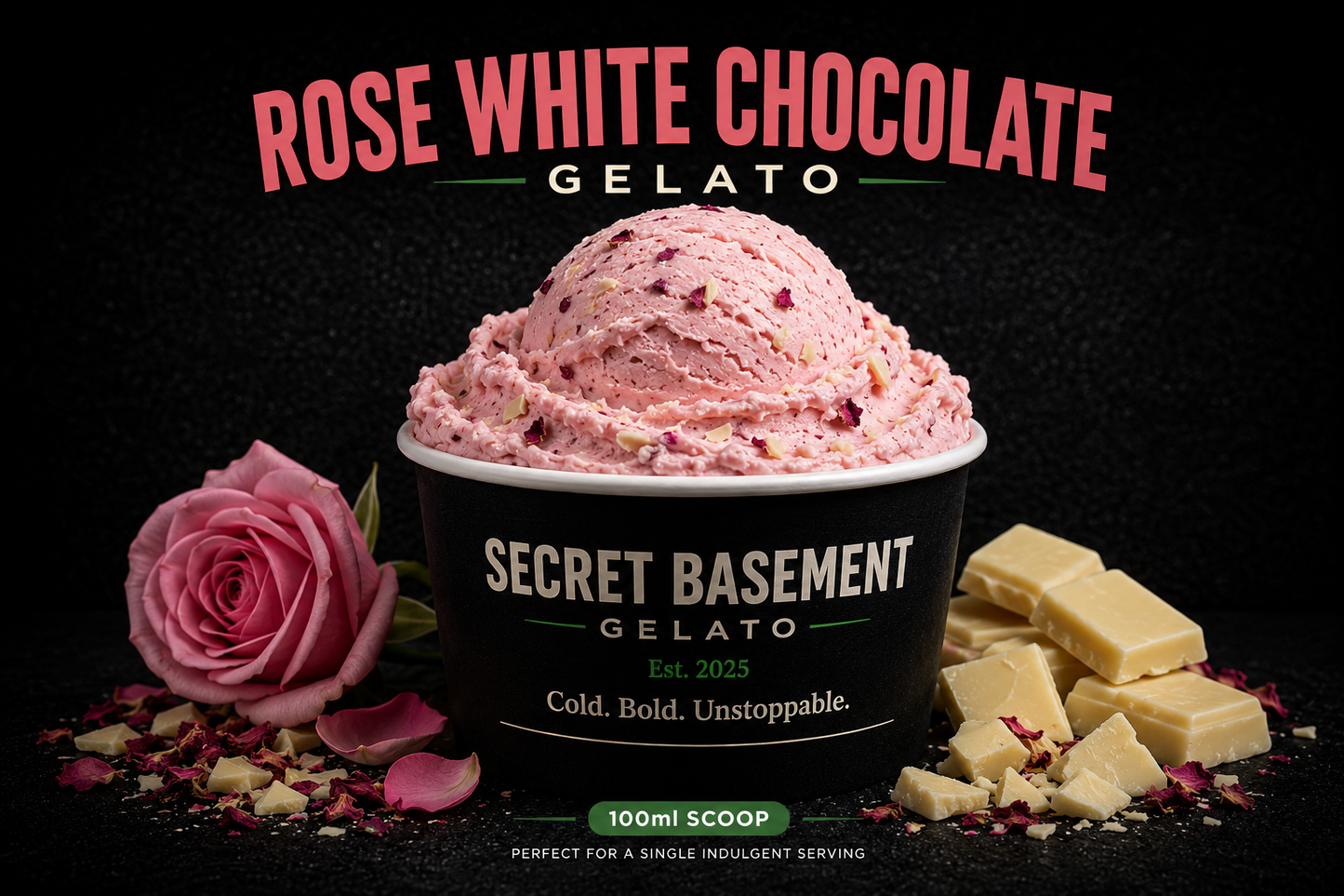 Rose White Chocolate Gelato