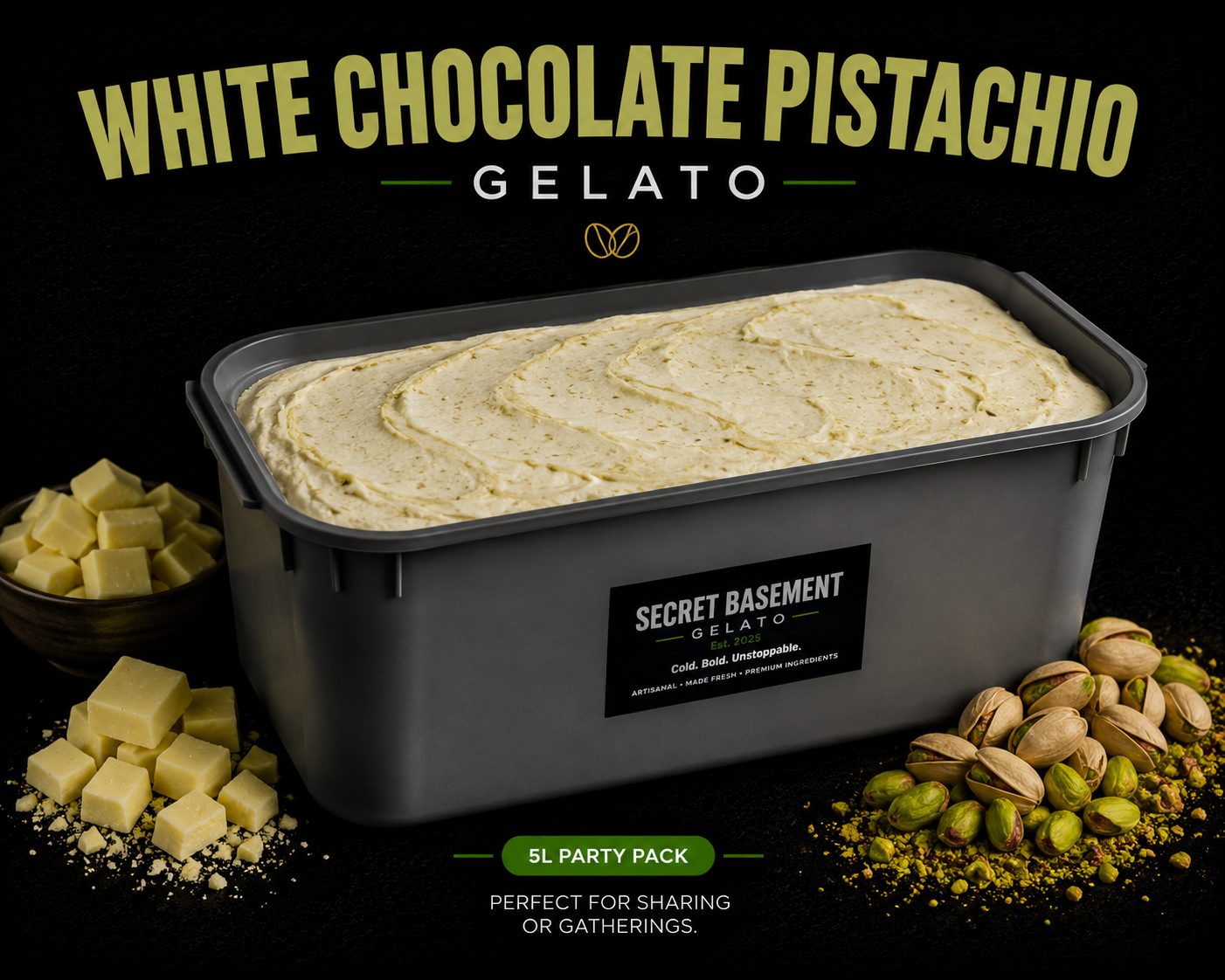 White Chocolate Pistachio Gelato