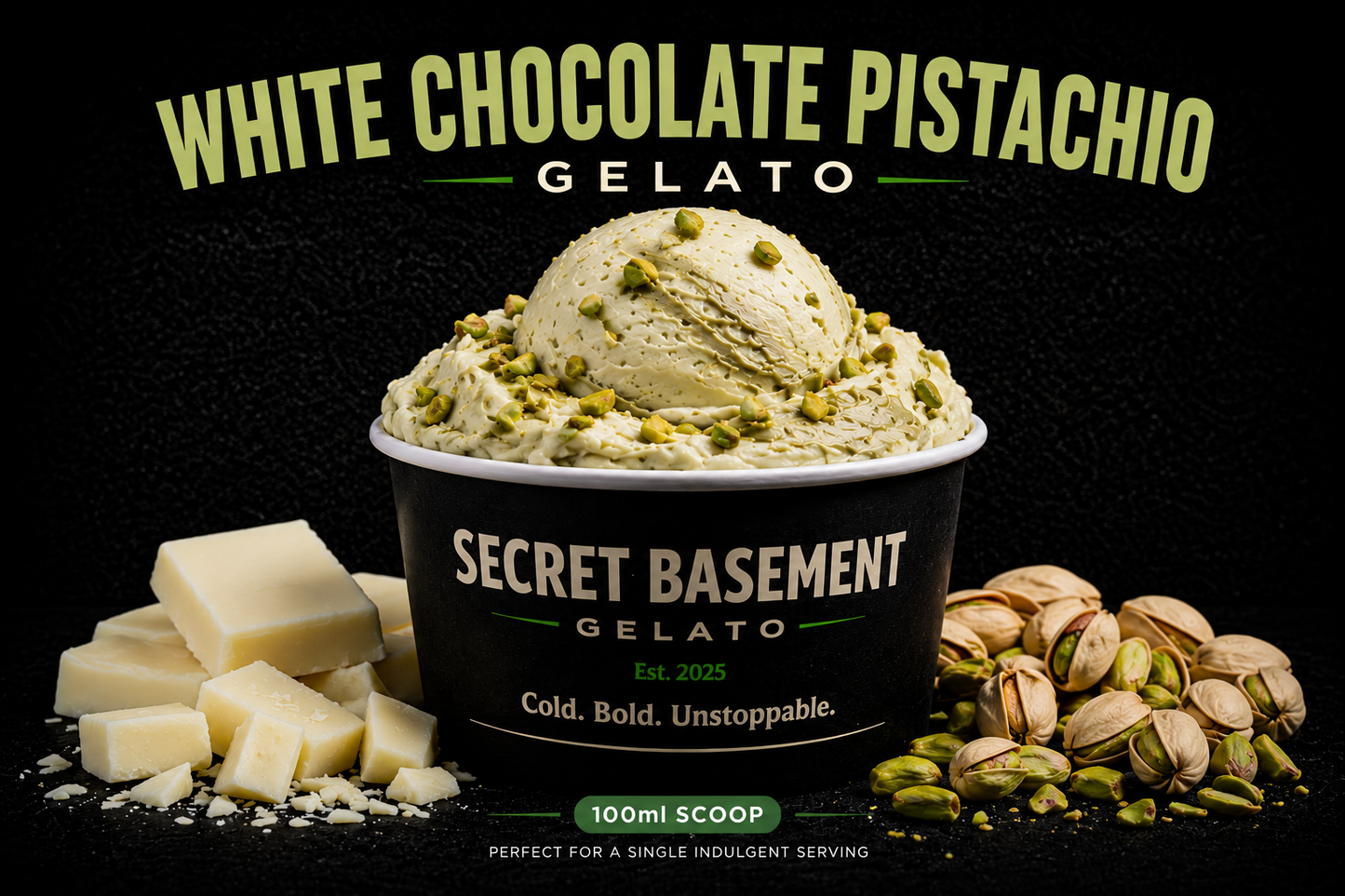 White Chocolate Pistachio Gelato