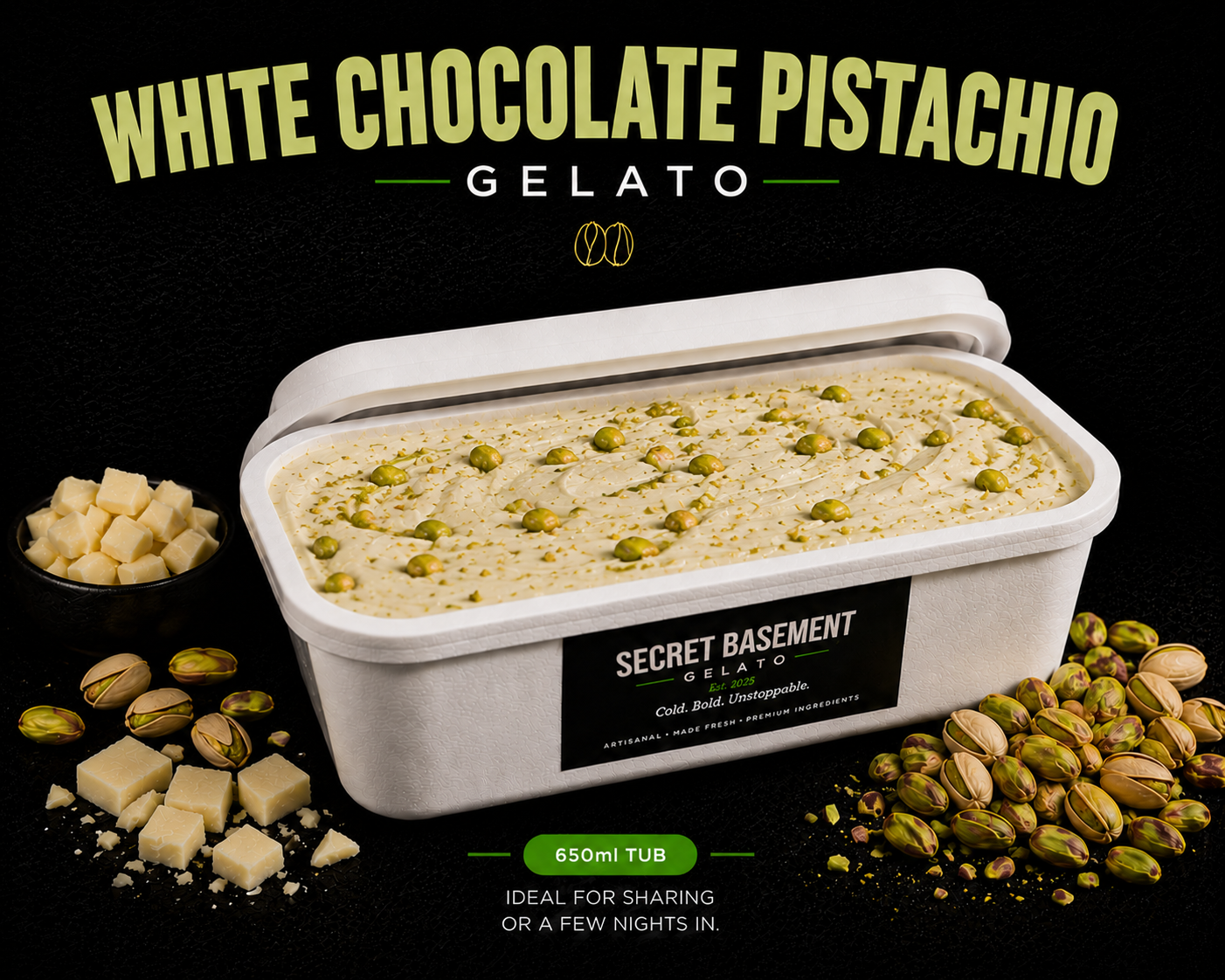 White Chocolate Pistachio Gelato